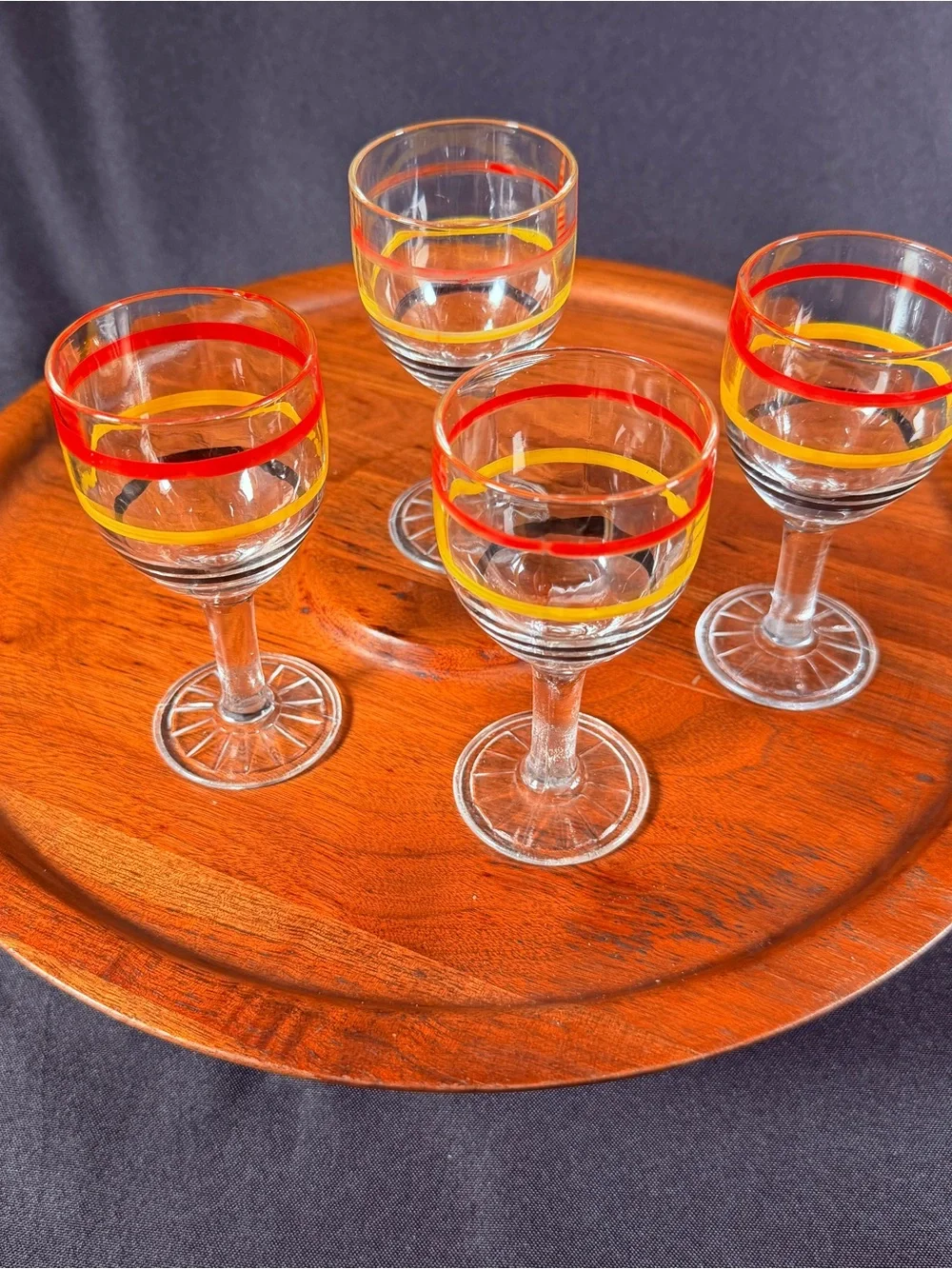 Vintage Libbey Mambo Fiesta Cordial glasses, set of 4